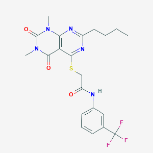 2-((2-butyl-6,8-dimethyl-5,7-dioxo-5,6,7,8-tetrahydropyrimido[4,5-d]pyrimidin-4-yl)thio)-N-(3-(trifluoromethyl)phenyl)acetamide