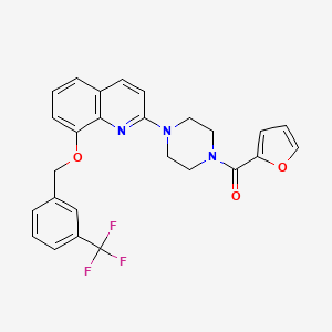Furan-2-yl(4-(8-((3-(trifluoromethyl)benzyl)oxy)quinolin-2-yl)piperazin-1-yl)methanone