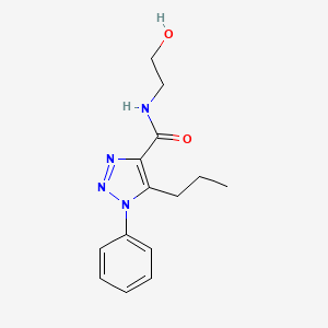 molecular formula C14H18N4O2 B2767949 N-(2-hydroxyethyl)-1-phenyl-5-propyl-1H-1,2,3-triazole-4-carboxamide CAS No. 950255-62-6