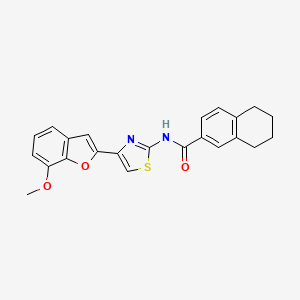 molecular formula C23H20N2O3S B2767966 N-[4-(7-methoxy-1-benzofuran-2-yl)-1,3-thiazol-2-yl]-5,6,7,8-tetrahydronaphthalene-2-carboxamide CAS No. 921567-10-4