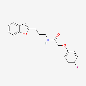 molecular formula C19H18FNO3 B2767978 N-[3-(1-benzofuran-2-yl)propyl]-2-(4-fluorophenoxy)acetamide CAS No. 2034603-68-2