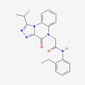 molecular formula C22H23N5O2 B2767990 N-(2-ethylphenyl)-2-[4-oxo-1-(propan-2-yl)-4H,5H-[1,2,4]triazolo[4,3-a]quinoxalin-5-yl]acetamide CAS No. 1358309-59-7