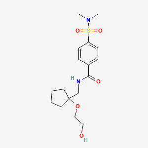 molecular formula C17H26N2O5S B2767997 4-(dimethylsulfamoyl)-N-{[1-(2-hydroxyethoxy)cyclopentyl]methyl}benzamide CAS No. 2319783-83-8