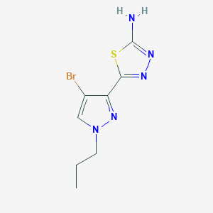 molecular formula C8H10BrN5S B2768031 5-(4-bromo-1-propyl-1H-pyrazol-3-yl)-1,3,4-thiadiazol-2-amine CAS No. 1946818-07-0