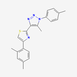 molecular formula C21H20N4S B2768050 4-(2,4-dimethylphenyl)-2-(5-methyl-1-(p-tolyl)-1H-1,2,3-triazol-4-yl)thiazole CAS No. 1207055-37-5