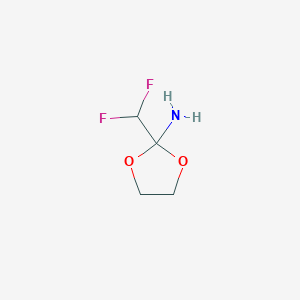 molecular formula C4H7F2NO2 B2768065 2-(Difluoromethyl)-1,3-dioxolan-2-amine CAS No. 1989659-86-0