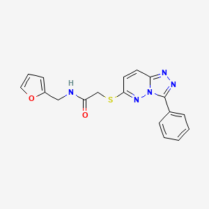 molecular formula C18H15N5O2S B2768067 N-(2-furanylmethyl)-2-[(3-phenyl-[1,2,4]triazolo[4,3-b]pyridazin-6-yl)thio]acetamide CAS No. 852372-71-5