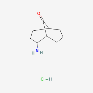 molecular formula C9H16ClNO B2768073 2-Aminobicyclo[3.3.1]nonan-9-one hydrochloride CAS No. 2305254-93-5
