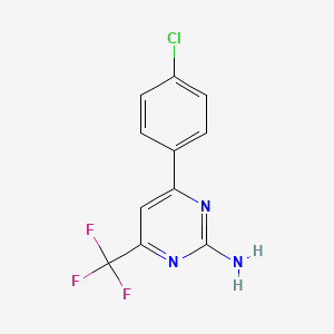 molecular formula C11H7ClF3N3 B2768099 4-(4-Chlorophenyl)-6-(trifluoromethyl)pyrimidin-2-amine CAS No. 883004-97-5