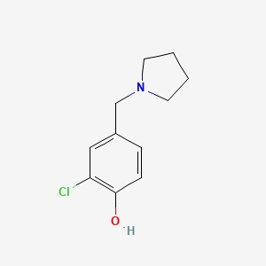 molecular formula C11H14ClNO B2768113 Phenol, 2-chloro-4-(1-pyrrolidinylmethyl)- CAS No. 917836-79-4