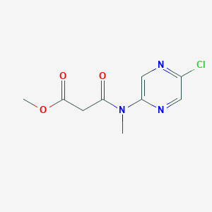 molecular formula C9H10ClN3O3 B2768117 Methyl 3-((5-chloropyrazin-2-yl)(methyl)amino)-3-oxopropanoate CAS No. 2413884-46-3