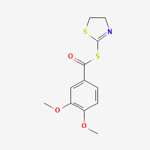 molecular formula C12H13NO3S2 B2768125 S-(4,5-dihydro-1,3-thiazol-2-yl) 3,4-dimethoxybenzenecarbothioate CAS No. 328023-15-0