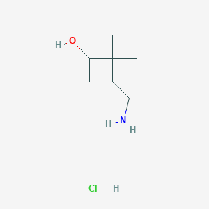 molecular formula C7H16ClNO B2768126 3-(Aminomethyl)-2,2-dimethylcyclobutan-1-ol hydrochloride CAS No. 2229437-42-5