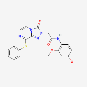 molecular formula C21H19N5O4S B2768138 N-(2,4-dimethoxyphenyl)-2-[3-oxo-8-(phenylsulfanyl)-2H,3H-[1,2,4]triazolo[4,3-a]pyrazin-2-yl]acetamide CAS No. 1251601-29-2