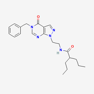 molecular formula C22H29N5O2 B2768147 N-(2-{5-benzyl-4-oxo-1H,4H,5H-pyrazolo[3,4-d]pyrimidin-1-yl}ethyl)-2-propylpentanamide CAS No. 921910-88-5