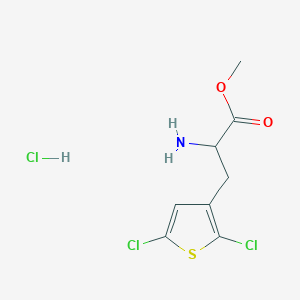 molecular formula C8H10Cl3NO2S B2768154 Methyl 2-amino-3-(2,5-dichlorothiophen-3-yl)propanoate hydrochloride CAS No. 2375267-61-9