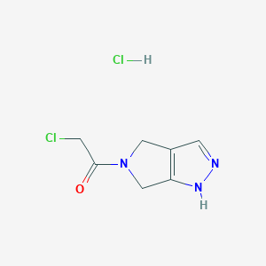 2-Chloro-1-(4,6-dihydro-1H-pyrrolo[3,4-c]pyrazol-5-yl)ethanone;hydrochloride