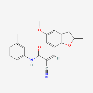 (Z)-2-cyano-3-(5-methoxy-2-methyl-2,3-dihydro-1-benzofuran-7-yl)-N-(3-methylphenyl)prop-2-enamide