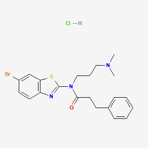 N-(6-bromobenzo[d]thiazol-2-yl)-N-(3-(dimethylamino)propyl)-3-phenylpropanamide hydrochloride