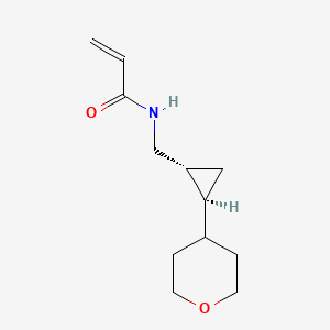 molecular formula C12H19NO2 B2768183 N-[[(1R,2S)-2-(Oxan-4-yl)cyclopropyl]methyl]prop-2-enamide CAS No. 2361641-69-0