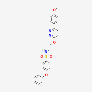 molecular formula C25H23N3O5S B2768185 N-(2-{[6-(4-methoxyphenyl)pyridazin-3-yl]oxy}ethyl)-4-phenoxybenzene-1-sulfonamide CAS No. 1005295-84-0