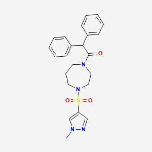 1-(4-((1-methyl-1H-pyrazol-4-yl)sulfonyl)-1,4-diazepan-1-yl)-2,2-diphenylethanone