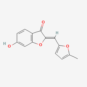 molecular formula C14H10O4 B2768190 (2Z)-6-hydroxy-2-[(5-methyl-2-furyl)methylene]-1-benzofuran-3(2H)-one CAS No. 620546-00-1