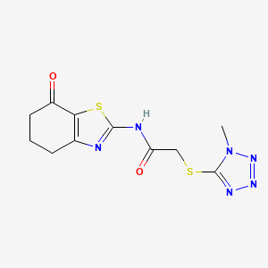 2-((1-methyl-1H-tetrazol-5-yl)thio)-N-(7-oxo-4,5,6,7-tetrahydrobenzo[d]thiazol-2-yl)acetamide