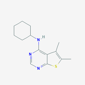 molecular formula C14H19N3S B276821 N-cyclohexyl-5,6-dimethylthieno[2,3-d]pyrimidin-4-amine 