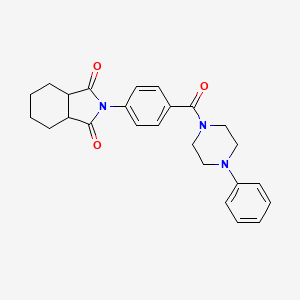molecular formula C25H27N3O3 B2768214 2-(4-(4-phenylpiperazine-1-carbonyl)phenyl)hexahydro-1H-isoindole-1,3(2H)-dione CAS No. 886129-62-0