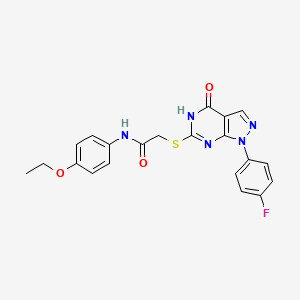 molecular formula C21H18FN5O3S B2768272 N-(4-乙氧基苯基)-2-((1-(4-氟苯基)-4-氧代-4,5-二氢-1H-吡唑并[3,4-d]嘧啶-6-基)硫)乙酰胺 CAS No. 534592-88-6