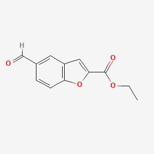 molecular formula C12H10O4 B2768281 Ethyl 5-formyl-1-benzofuran-2-carboxylate CAS No. 10035-37-7