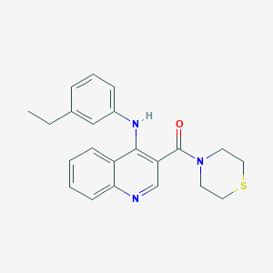 molecular formula C22H23N3OS B2768288 N-(3-ETHYLPHENYL)-3-(THIOMORPHOLINE-4-CARBONYL)QUINOLIN-4-AMINE CAS No. 1358945-54-6