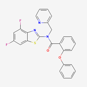 molecular formula C26H17F2N3O2S B2768295 N-(4,6-difluoro-1,3-benzothiazol-2-yl)-2-phenoxy-N-[(pyridin-2-yl)methyl]benzamide CAS No. 923070-06-8