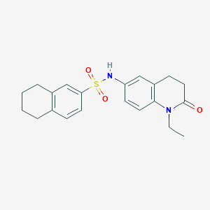 molecular formula C21H24N2O3S B2768296 N-(1-ethyl-2-oxo-1,2,3,4-tetrahydroquinolin-6-yl)-5,6,7,8-tetrahydronaphthalene-2-sulfonamide CAS No. 922105-30-4