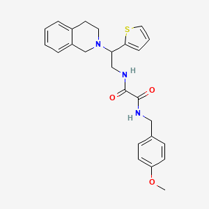 molecular formula C25H27N3O3S B2768325 N'-[(4-methoxyphenyl)methyl]-N-[2-(1,2,3,4-tetrahydroisoquinolin-2-yl)-2-(thiophen-2-yl)ethyl]ethanediamide CAS No. 898452-68-1