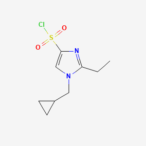 molecular formula C9H13ClN2O2S B2768353 1-(cyclopropylmethyl)-2-ethyl-1H-imidazole-4-sulfonyl chloride CAS No. 1343139-16-1