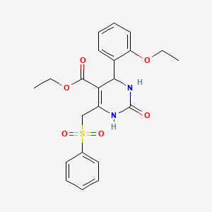 molecular formula C22H24N2O6S B2768389 ethyl 6-[(benzenesulfonyl)methyl]-4-(2-ethoxyphenyl)-2-oxo-1,2,3,4-tetrahydropyrimidine-5-carboxylate CAS No. 866590-66-1