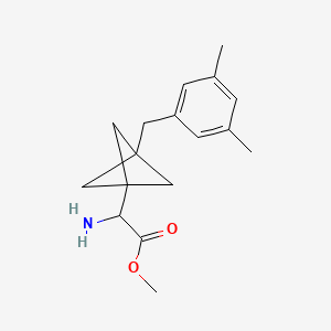 molecular formula C17H23NO2 B2768394 Methyl 2-amino-2-[3-[(3,5-dimethylphenyl)methyl]-1-bicyclo[1.1.1]pentanyl]acetate CAS No. 2287265-98-7