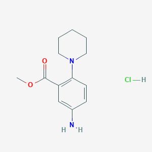 molecular formula C13H19ClN2O2 B2768399 Methyl 5-amino-2-(piperidin-1-yl)benzoate hydrochloride CAS No. 1242828-67-6