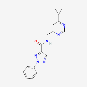 molecular formula C17H16N6O B2768410 N-[(6-cyclopropylpyrimidin-4-yl)methyl]-2-phenyl-2H-1,2,3-triazole-4-carboxamide CAS No. 2319787-24-9