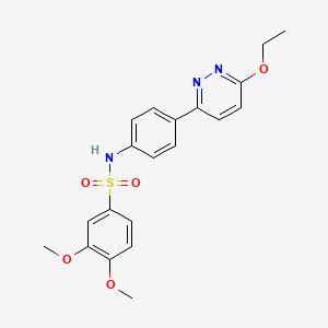 molecular formula C20H21N3O5S B2768422 N-[4-(6-ethoxypyridazin-3-yl)phenyl]-3,4-dimethoxybenzene-1-sulfonamide CAS No. 906160-03-0