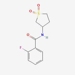 molecular formula C11H12FNO3S B2768424 N-(1,1-dioxidotetrahydrothiophen-3-yl)-2-fluorobenzamide CAS No. 896020-56-7