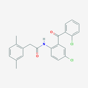 molecular formula C23H19Cl2NO2 B2768431 N-[4-chloro-2-(2-chlorobenzoyl)phenyl]-2-(2,5-dimethylphenyl)acetamide CAS No. 921580-15-6