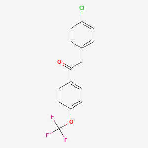 molecular formula C15H10ClF3O2 B2768449 2-(4-Chlorophenyl)-1-[4-(trifluoromethoxy)phenyl]ethanone CAS No. 945408-99-1
