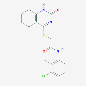 molecular formula C17H18ClN3O2S B2768470 N-(3-chloro-2-methylphenyl)-2-[(2-oxo-1,2,5,6,7,8-hexahydroquinazolin-4-yl)sulfanyl]acetamide CAS No. 959535-31-0