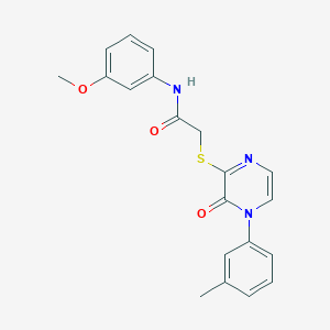 molecular formula C20H19N3O3S B2768497 N-(3-methoxyphenyl)-2-{[4-(3-methylphenyl)-3-oxo-3,4-dihydropyrazin-2-yl]sulfanyl}acetamide CAS No. 941929-40-4
