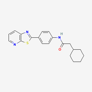 2-cyclohexyl-N-(4-(thiazolo[5,4-b]pyridin-2-yl)phenyl)acetamide
