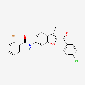 2-bromo-N-[2-(4-chlorobenzoyl)-3-methyl-1-benzofuran-6-yl]benzamide