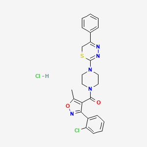 (3-(2-chlorophenyl)-5-methylisoxazol-4-yl)(4-(5-phenyl-6H-1,3,4-thiadiazin-2-yl)piperazin-1-yl)methanone hydrochloride